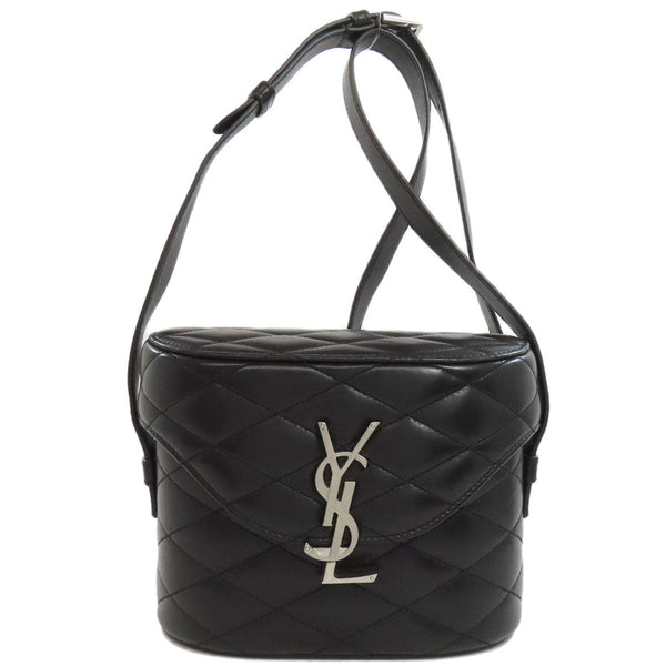 Saint Laurent Shoulder Bag Calfskin Black Logo