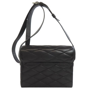 Saint Laurent Shoulder Bag Calfskin Black Logo