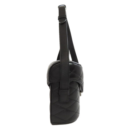 Saint Laurent Shoulder Bag Calfskin Black Logo