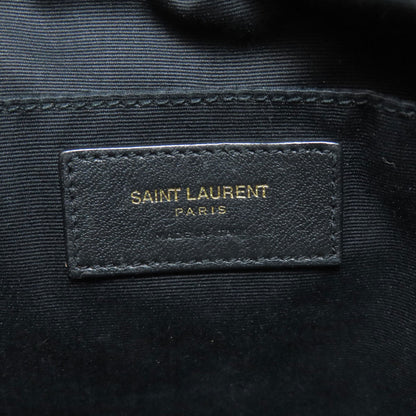 Saint Laurent Shoulder Bag Calfskin Black Lou Vstitch