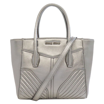 Miumiu Handbag Calfskin Silver 2Way