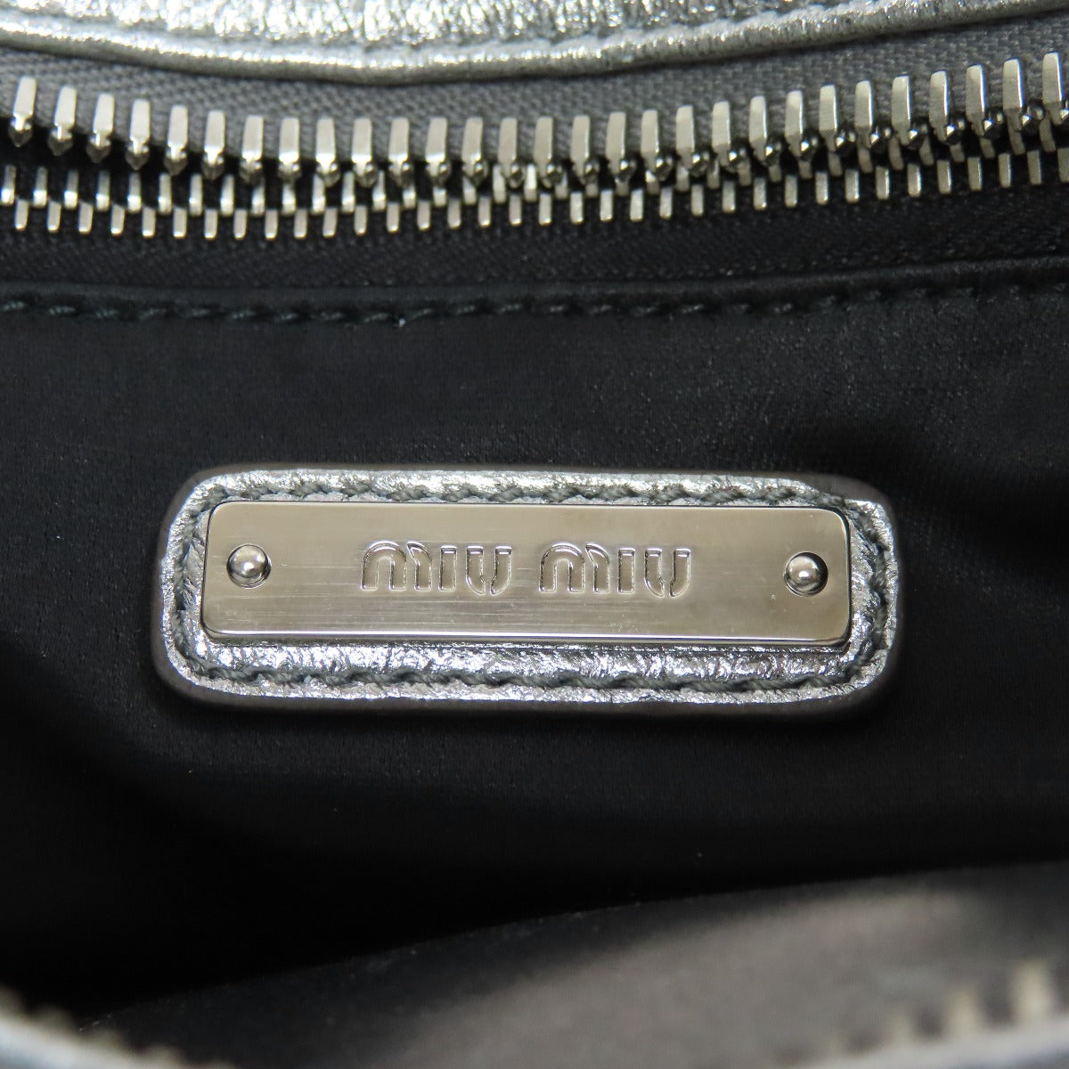 Miumiu Handbag Calfskin Silver 2Way