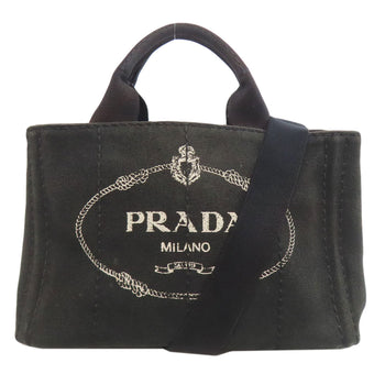 Prada Handbag Canvas Black Canapa Mini 2 Way