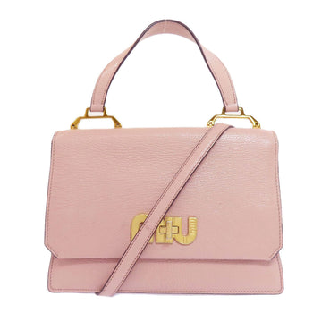 Miumiu Handbag Leather Pink 2Way