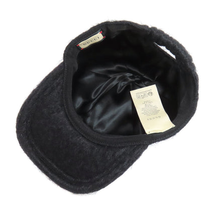 Gucci Hat 729349 Moheya Black Double G Baseball Cap