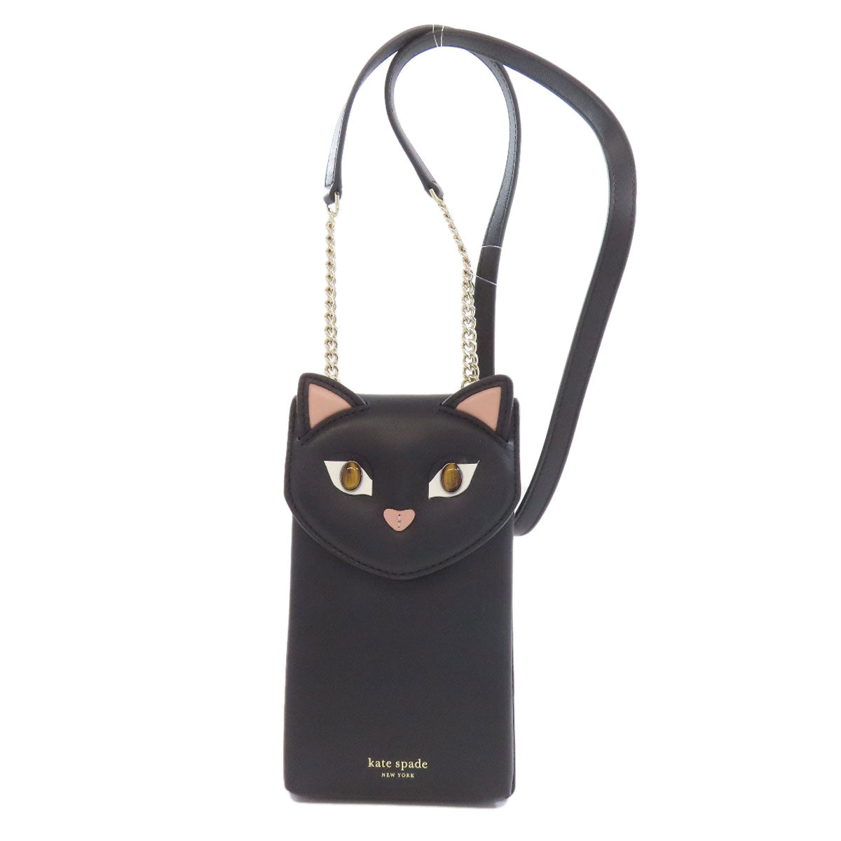 Kate Spade Shoulder Bag Leather Black Cats Collaboration