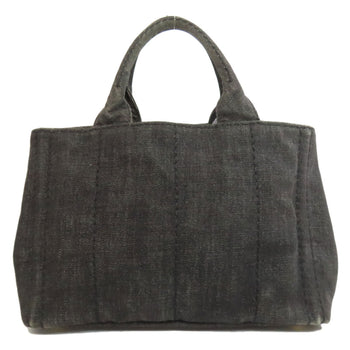 Prada Tote Bag Denim Black Canapa Mini 2 Way