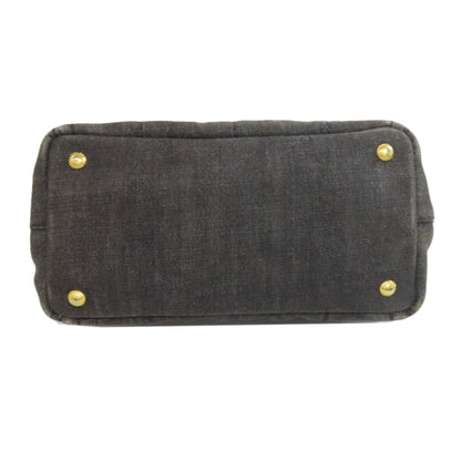 Prada Tote Bag Denim Black Canapa Mini 2 Way