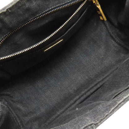 Prada Tote Bag Denim Black Canapa Mini 2 Way