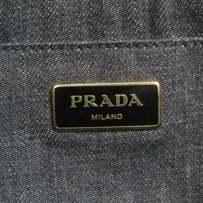 Prada Tote Bag Denim Black Canapa Mini 2 Way
