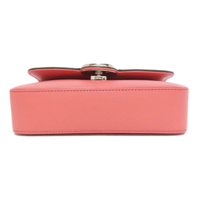 Gucci Shoulder Bag 379722 Leather Pink Double G Logo Mini Chain Shoulder 2Way