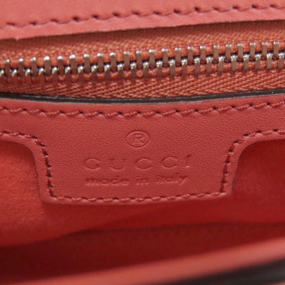 Gucci Shoulder Bag 379722 Leather Pink Double G Logo Mini Chain Shoulder 2Way