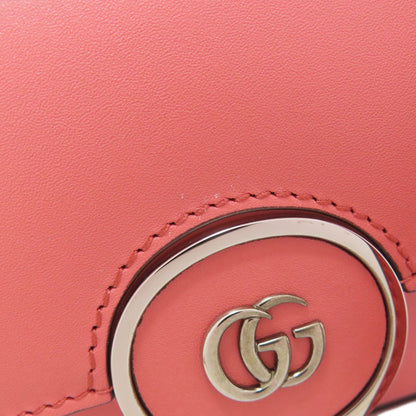Gucci Shoulder Bag 379722 Leather Pink Double G Logo Mini Chain Shoulder 2Way