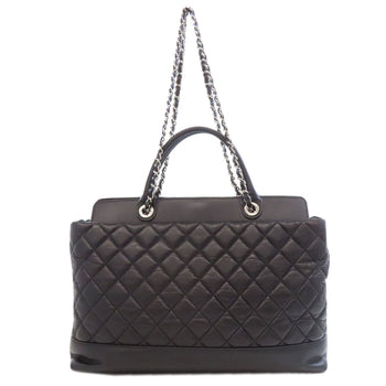 Chanel Tote Bag Leather Black Quilting Matrasse 2Way