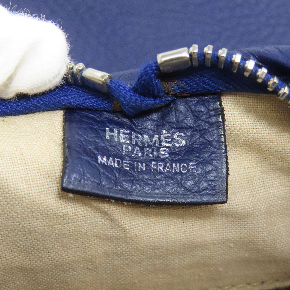 Hermes Tote Bag Togo Blue Masai Silvermetal