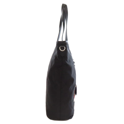 Prada Tote Bag Nylon Black Logometal Human Motif