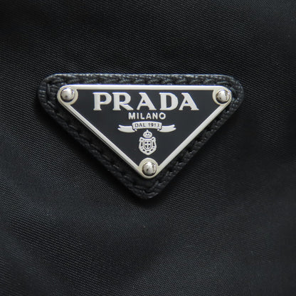 Prada Tote Bag Nylon Black Logometal Human Motif