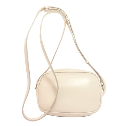 Salvatore Ferragamo Shoulder Bag Leather White Vara Ribbon