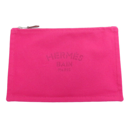 Hermes Accessory Pouch Canvas Pink Logo