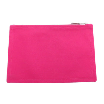 Hermes Accessory Pouch Canvas Pink Logo