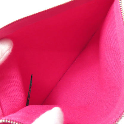 Hermes Accessory Pouch Canvas Pink Logo