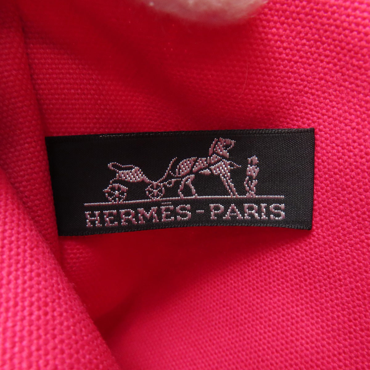 Hermes Accessory Pouch Canvas Pink Logo