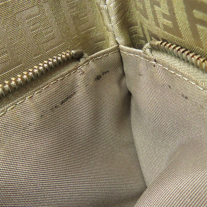 Fendi Handbag Canvas Beige Zucca Pattern