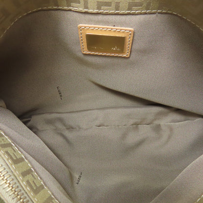 Fendi Handbag Canvas Beige Zucca Pattern