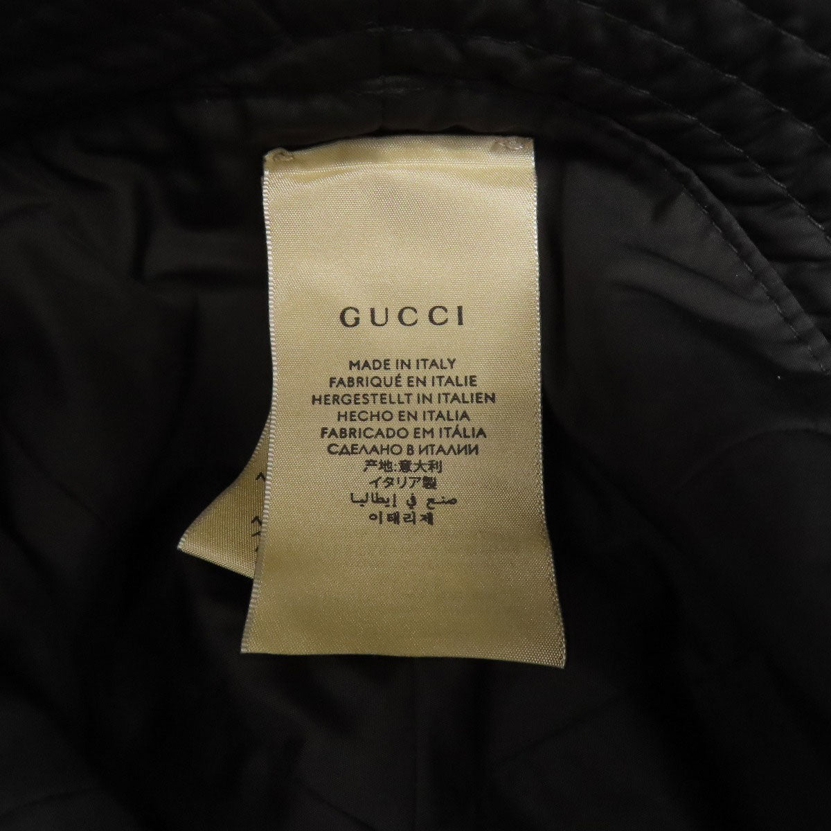 Gucci Hat 729470 Nylon Black Gg Bucket Hat