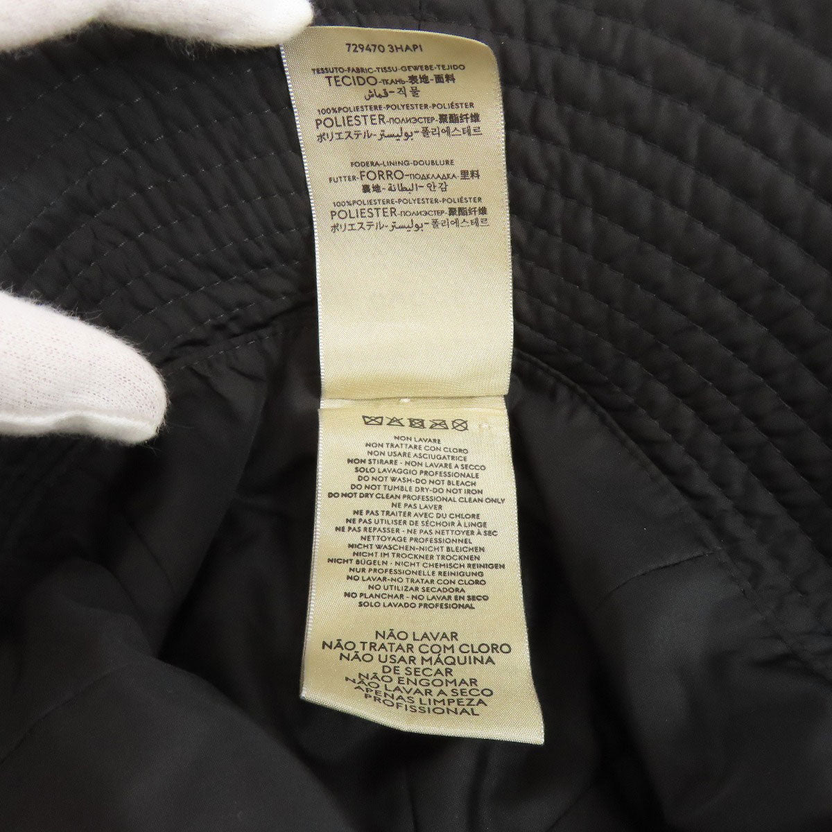 Gucci Hat 729470 Nylon Black Gg Bucket Hat