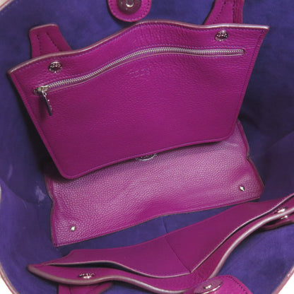 Tods Tote Bag Calfskin Purple Joy