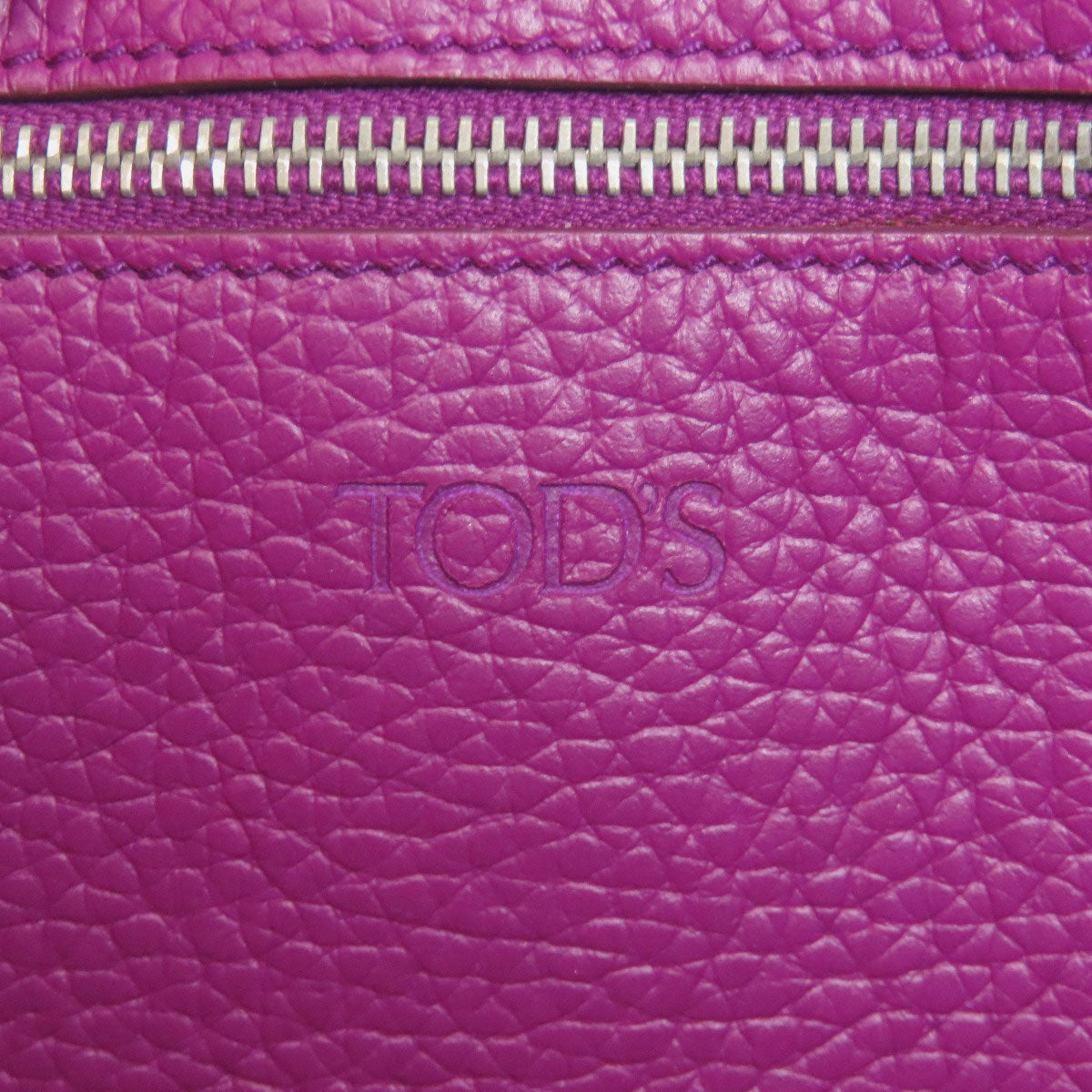 Tods Tote Bag Calfskin Purple Joy