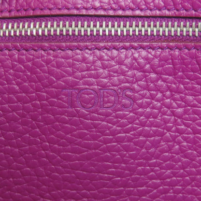 Tods Tote Bag Calfskin Purple Joy