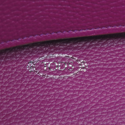 Tods Tote Bag Calfskin Purple Joy