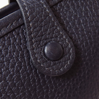 Hermes Shoulder Bag Taurillon Clemence Navy Evelyn Tpm Gold Metal
