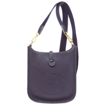 Hermes Shoulder Bag Taurillon Clemence Navy Evelyn Tpm Gold Metal
