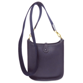 Hermes Shoulder Bag Taurillon Clemence Navy Evelyn Tpm Gold Metal