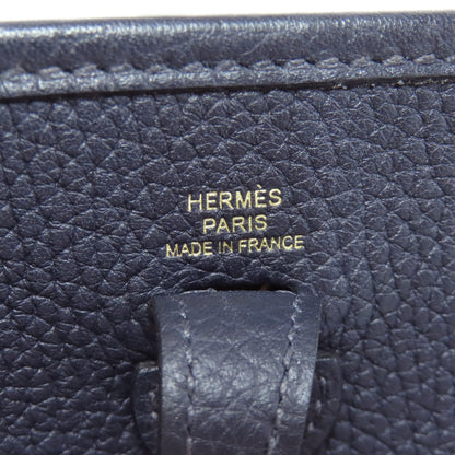Hermes Shoulder Bag Taurillon Clemence Navy Evelyn Tpm Gold Metal