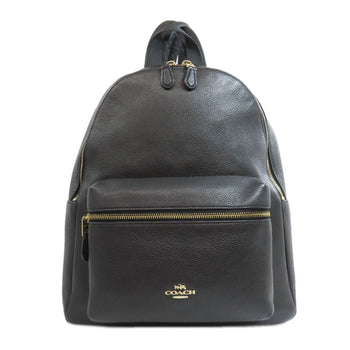 Coach Backpack F38288 Leather Black Logo