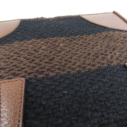 Prada Tote Bag B11267 Knit Brown Logometal