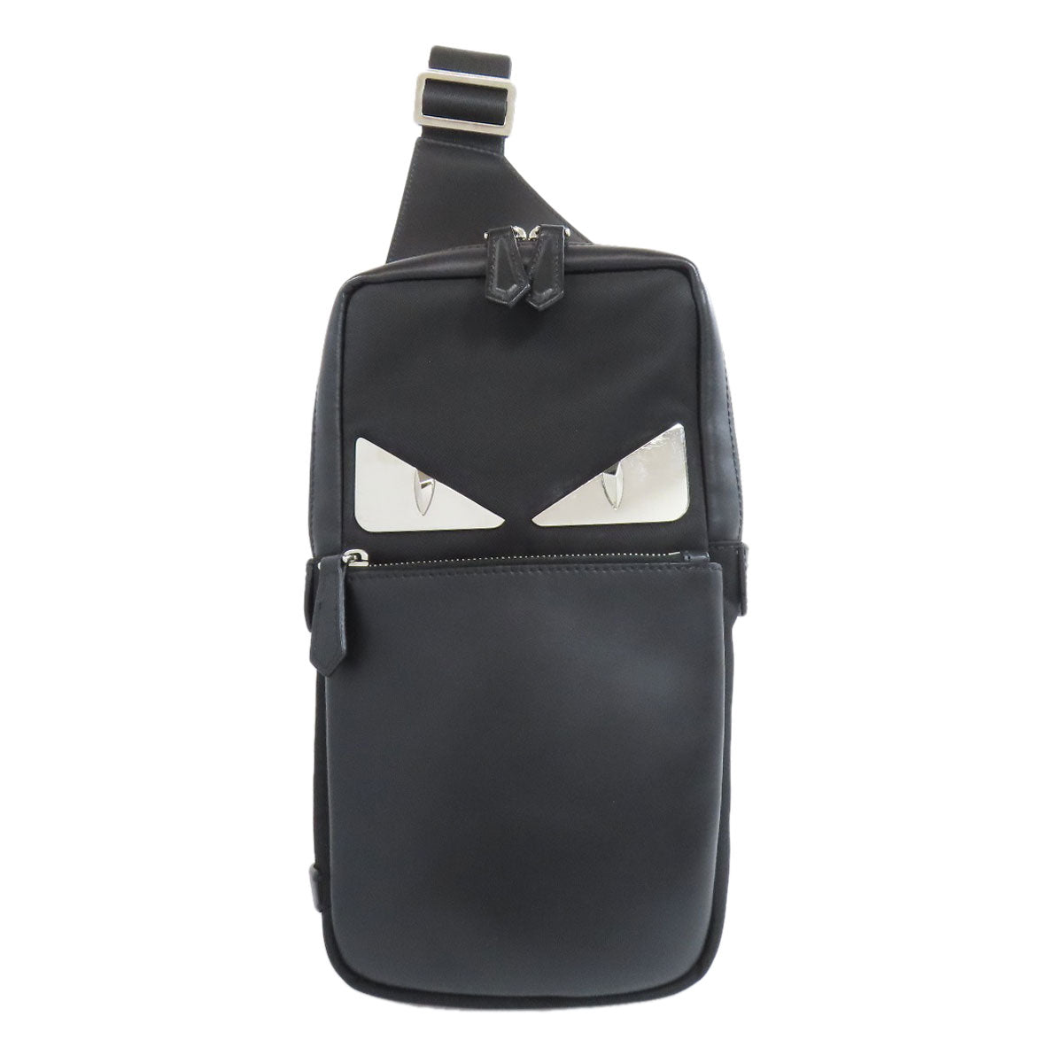 Fendi Sling Bag Leather Black Monster Bugs Eye