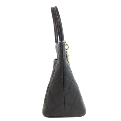 Chanel Tote Bag Grained Calfskin Skin Black Replica Tote Gold Metal
