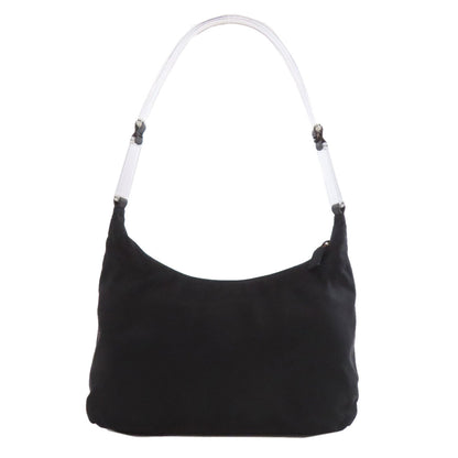 Prada Shoulder Bag Nylon Black Logometal