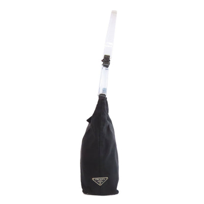 Prada Shoulder Bag Nylon Black Logometal