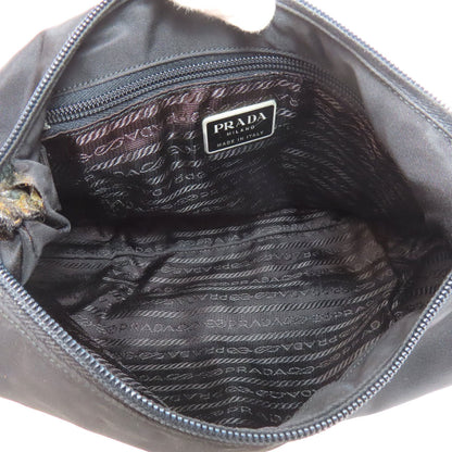 Prada Shoulder Bag Nylon Black Logometal