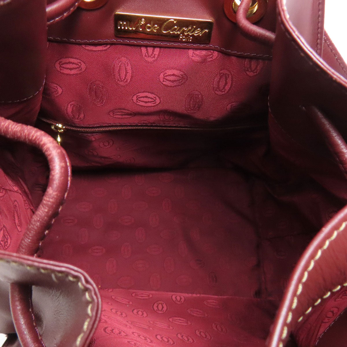 Cartier Shoulder Bag Calfskin Red Must Line