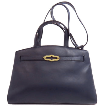 Mulberry Handbag Leather Navy 2Way