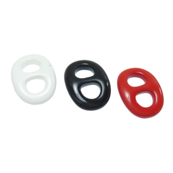 Hermes Scarf Ring Plastic White / Black / Red Chene Dunkle Tribo 3-Piece Set