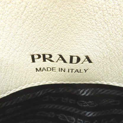Prada Tote Bag Calfskin White Logometal