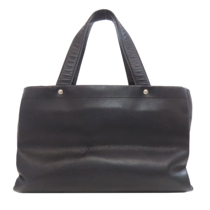 Chanel Tote Bag Grained Calfskin Skin Black Coco Mark